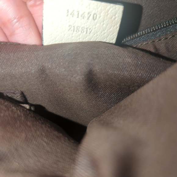 Gucci Monogram Tote GG Abbey Cream Leather Canvas Medium Bag Purse Gift EUC Chic - Picture 14 of 14